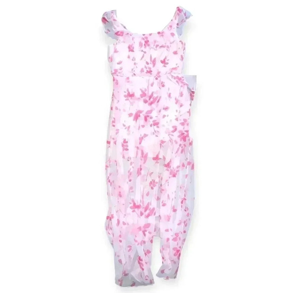 NINE WEST Women's Faux Wrap Maxi Dress with Ruffle Detail at Neckline - Picture 2 of 5